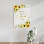 Canvas baptism Welcome Sunflower Poster with black frame, wall decor