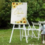 Canvas baptism Welcome Sunflower Poster with black frame, room application