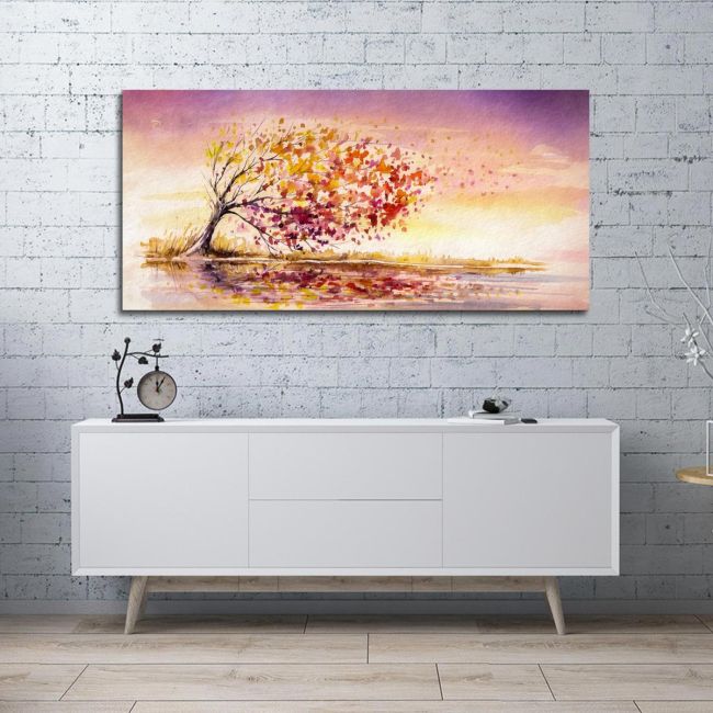 Πίνακας σε καμβά Autumn wind panoramic, πανοραμικός