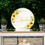 Ξύλινη πινακίδα candy bar Ηλιοτρόπιο Με βάσεις Εκτύπωση σε ξύλο (mdf), διακόσμηση τοίχου