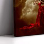 Canvas print Woman in red dress, panoramic