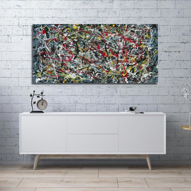 Canvas print In Pollock style I, panoramic