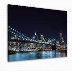 Πίνακας σε καμβά Νέα Υόρκη, Brooklyn bridge dark blue