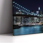 Πίνακας σε καμβά Νέα Υόρκη, Brooklyn bridge dark blue