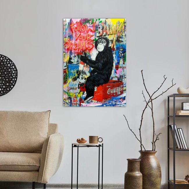 Canvas print Follow your dreams monkey