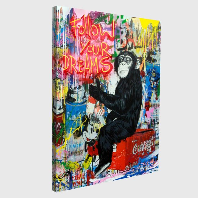 Canvas print Follow your dreams monkey