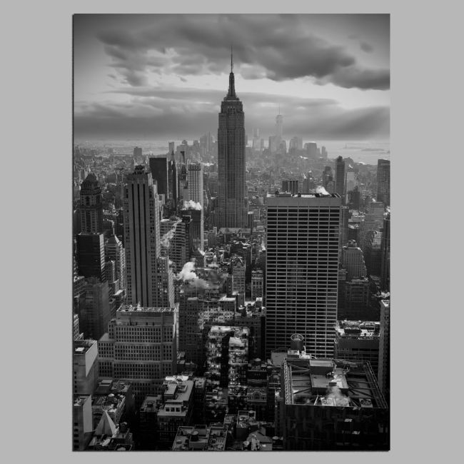 Empire state building, black & white, poster