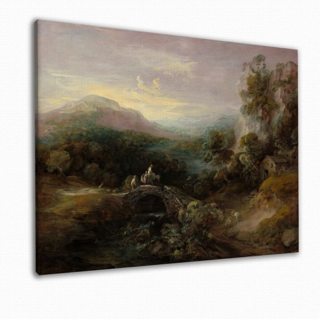 Canvas print Mountain landscape with bridge, Gainsborough Thomas