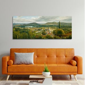 Canvas print Panoramic view of the Ile de France, Rousseau T., reproduction