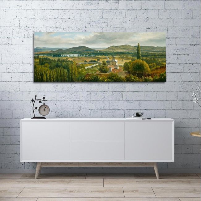 Canvas print Panoramic view of the Ile de France, Rousseau T., reproduction