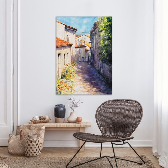 Πίνακας σε καμβά Σοκάκι στη Μεσόγειο, Old mediterranean street