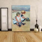 Πίνακας ζωγραφικής Children playing on the beach, Cassatt M.
