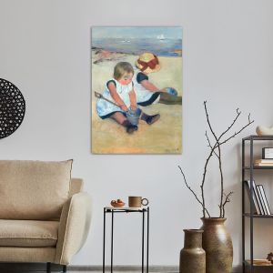 Canvas print Children playing on the beach, Cassatt M. 2
