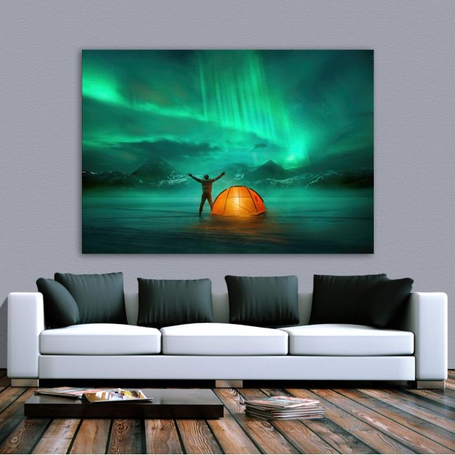 Canvas printCamping in wild northern mountains
