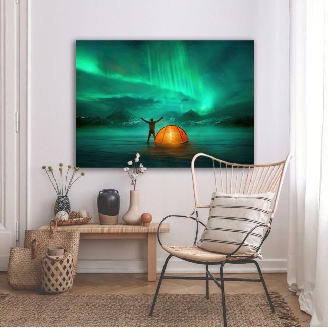 Canvas printCamping in wild northern mountains