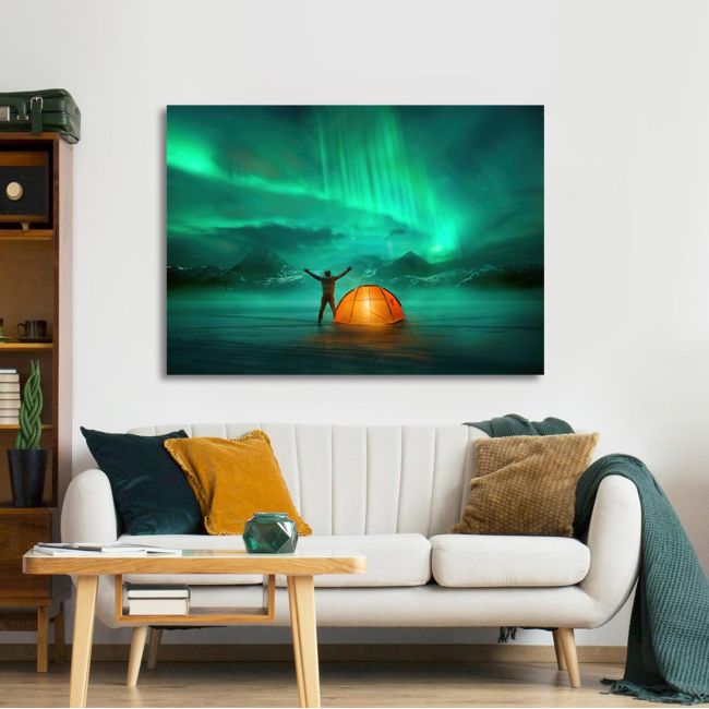 Canvas printCamping in wild northern mountains