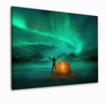 Canvas printCamping in wild northern mountains