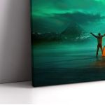 Canvas printCamping in wild northern mountains