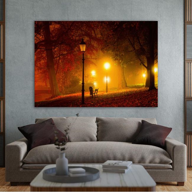 Canvas print Park, Light path