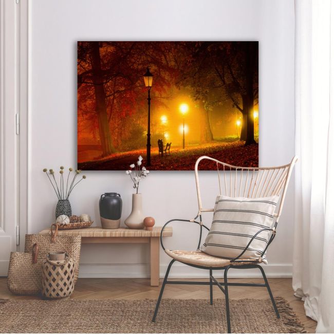 Canvas print Park, Light path