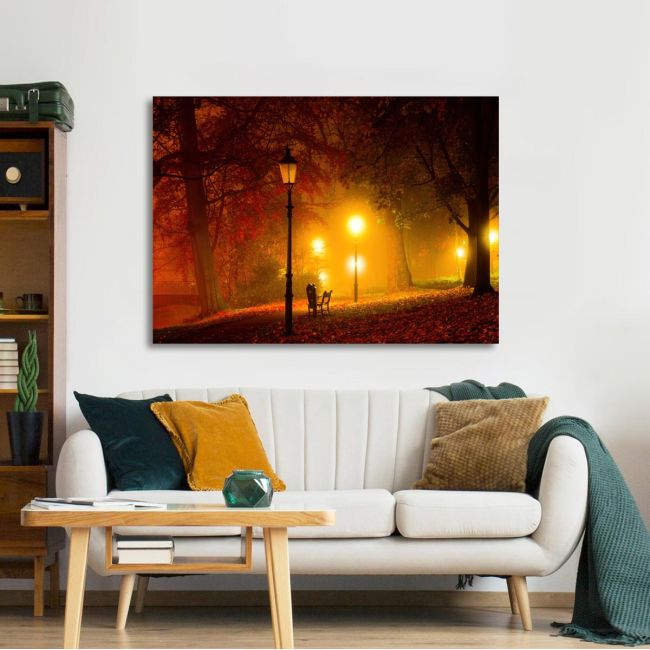 Canvas print Park, Light path