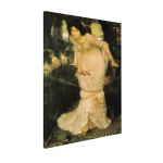 Canvas print The Lady of Shallot looking at Lancelot, Waterhouse J. W.