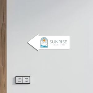 Plexiglass Arrow Sign, printed text or logo 2