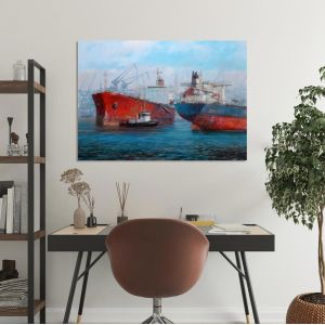 Πίνακας σε καμβά Tanker ships