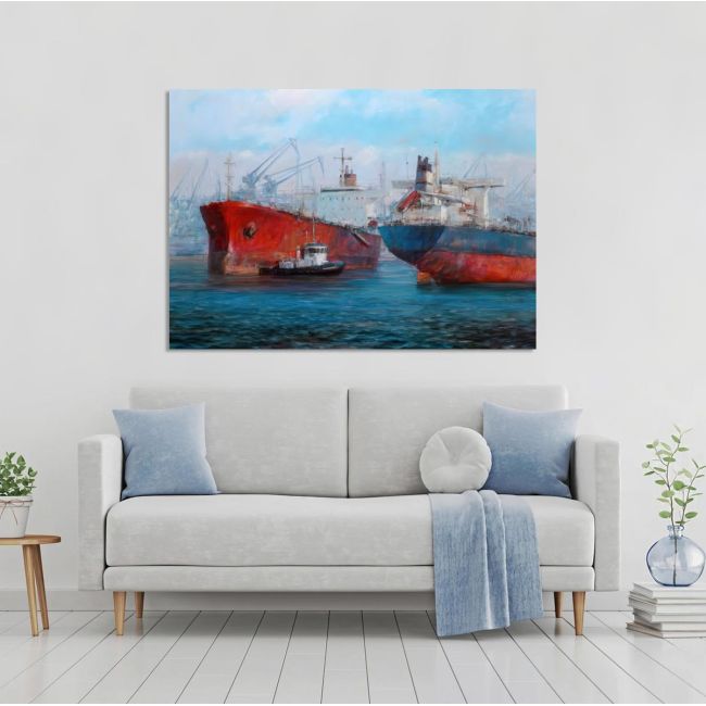 Canvas print Tanker ships