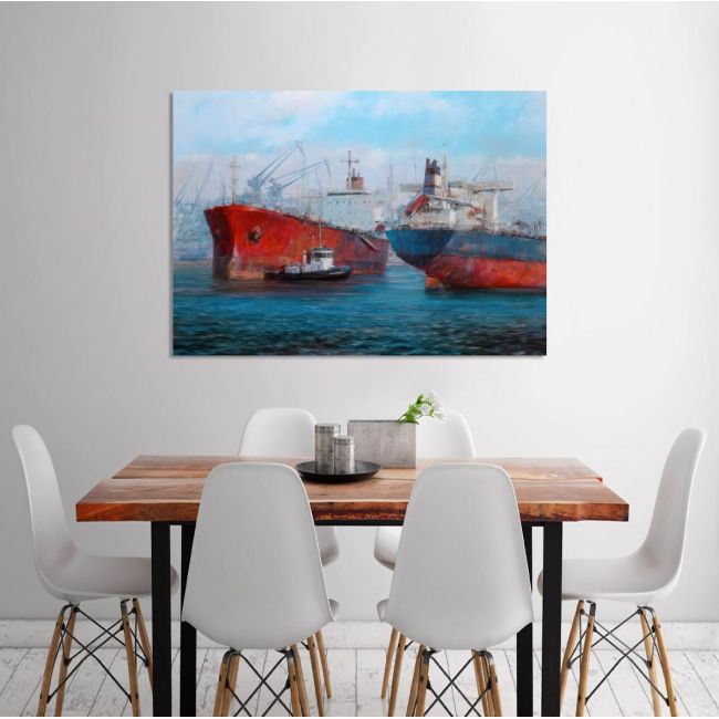 Πίνακας σε καμβά Tanker ships