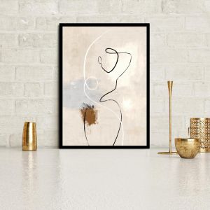 Abstract figures in brown background αφίσα, κάδρο