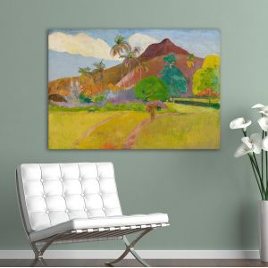 Canvas print Tahitian landscape, Gauguin P.
