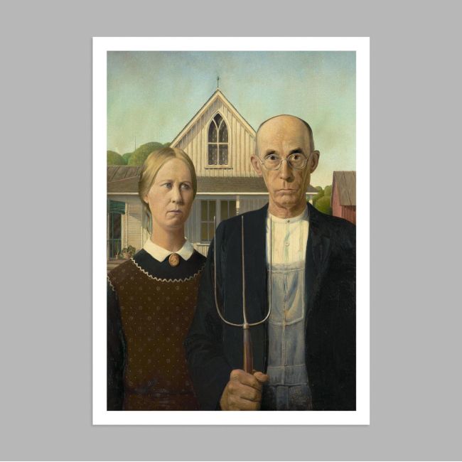 American gothic, Wood G, αφίσα, κάδρο