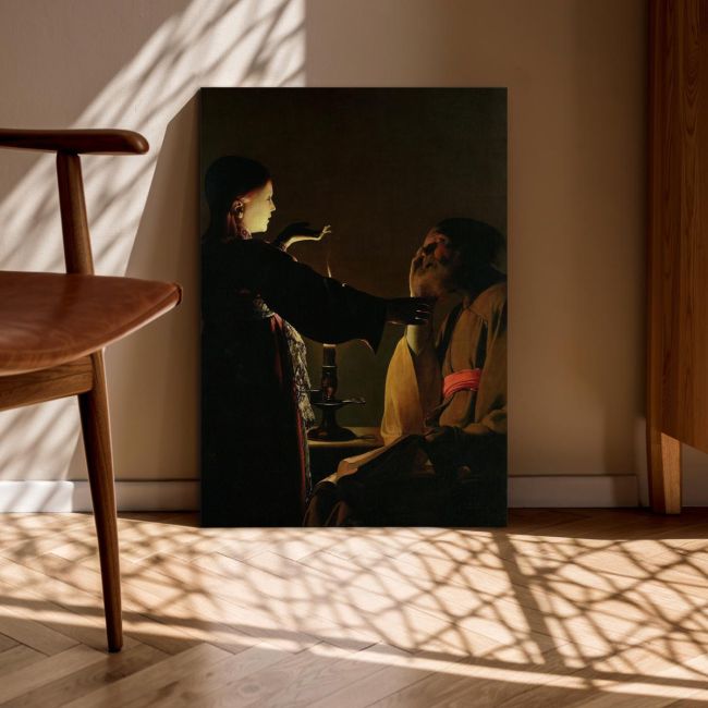 Canvas print St Joseph, appearance of angel, De La Tour Georges
