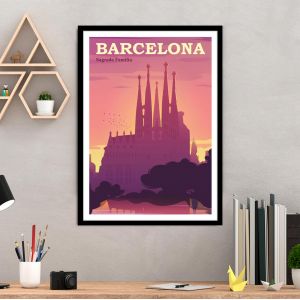 Travel destination, Barcelona, αφίσα, κάδρο
