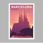 Travel destination, Barcelona, αφίσα, κάδρο