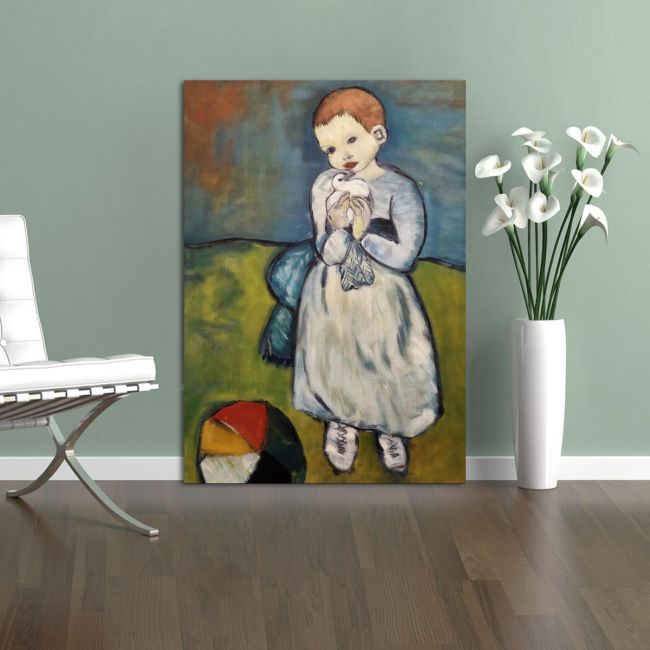 Child with dove reart (original Picasso) πίνακας σε καμβά