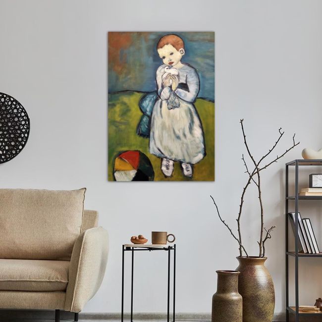 Child with dove reart (original Picasso) canvas print