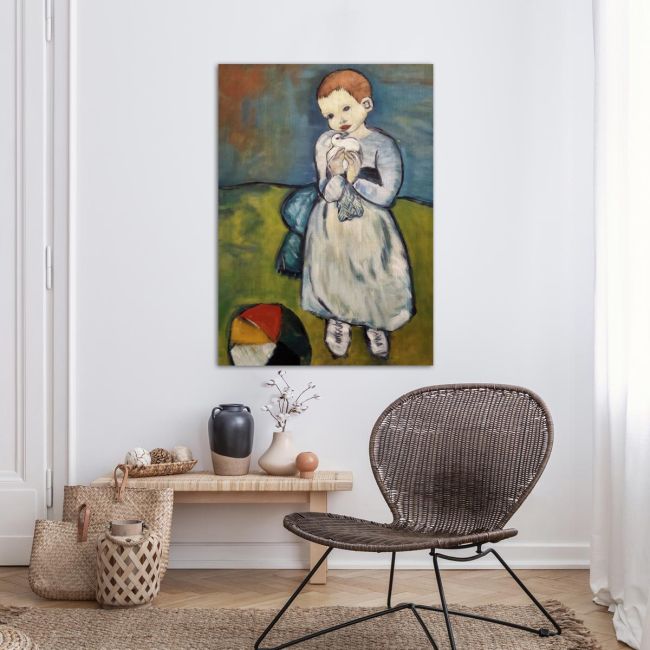 Child with dove reart (original Picasso) canvas print