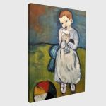 Child with dove reart (original Picasso) canvas print