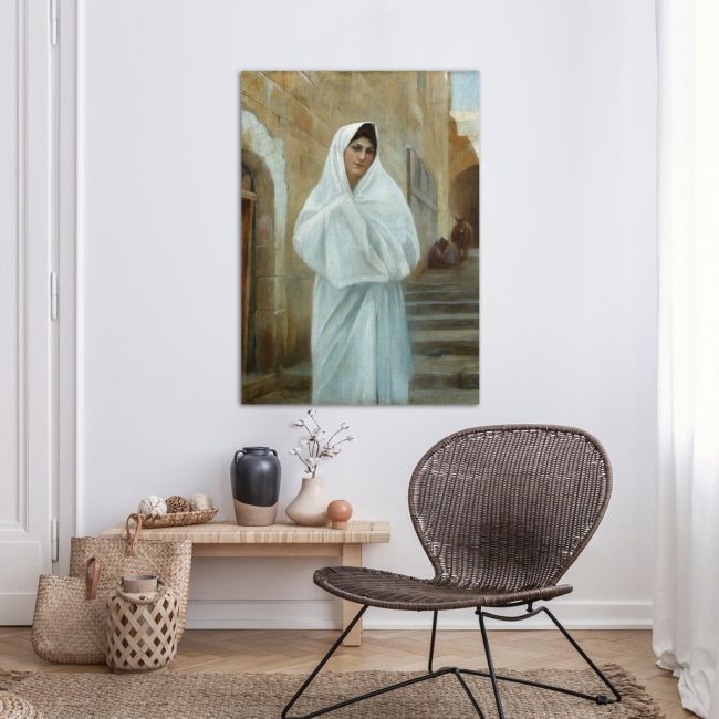 Canvas print Woman in white, Rallis
