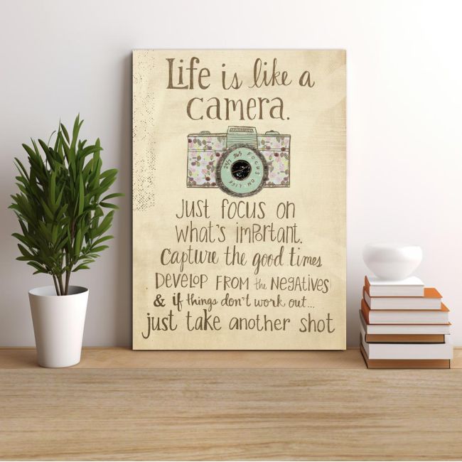 Πίνακας σε καμβά Life is like a camera sketch