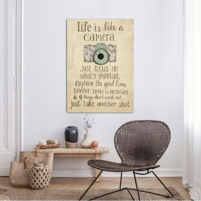 Πίνακας σε καμβά Life is like a camera sketch