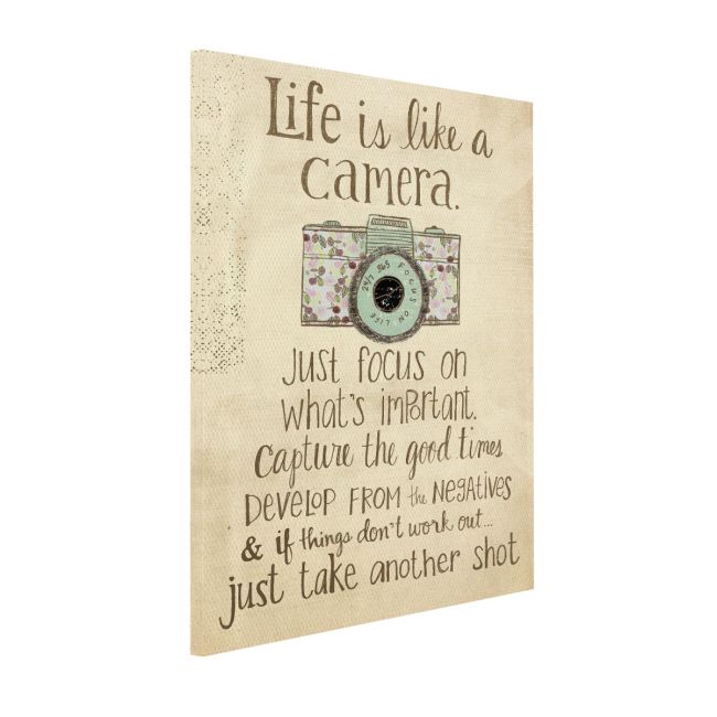 Πίνακας σε καμβά Life is like a camera sketch