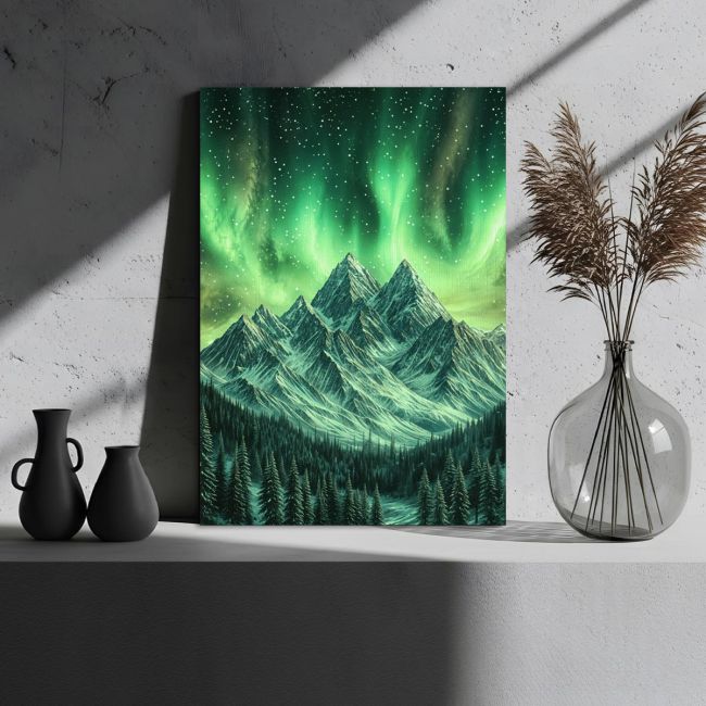 Πίνακας σε καμβά Βόρειο Σέλας, Northern lights spiral shape