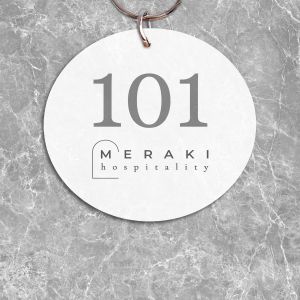 Personalized Circular white Plexiglass Key Fob, UV Printed 2