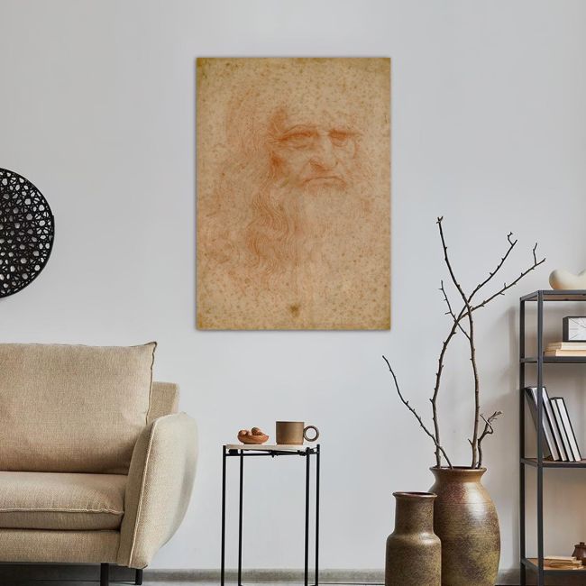 Canvas printPortrait of a man in red chalk, Leonardo da Vinci, reproduction