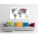 Canvas print Colorful words world map