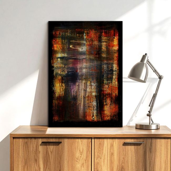 Canvas print Abstract red, yellow, black