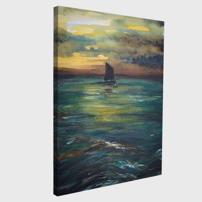Πίνακας σε καμβά Ιστιοφόρο στη θάλασσα, Sailing boat on ocean before storm